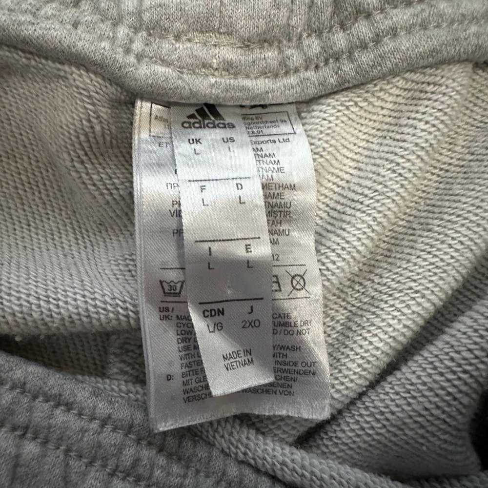 Adidas Mens Heather Grey 3-Stripe Zipper Ankle Sweatpants Joggers Large - Picture 3 of 7